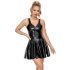 LATEX - Vestido corto con falda con volantes (negro)