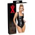 LATEX - body de látex con cremallera completa (negro) - M