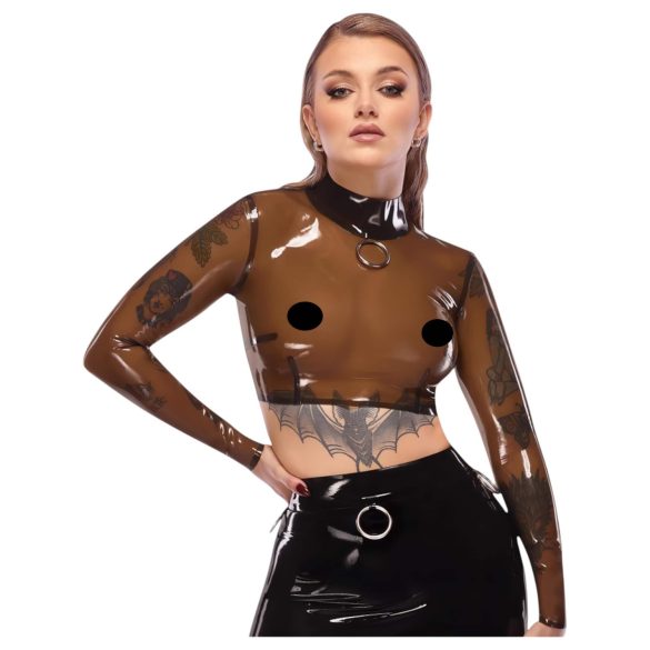 LATEX - Top de látex translúcido (translúcido-negro) - M
