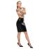 FALDA MIDI DE LÁTEX - negro - M