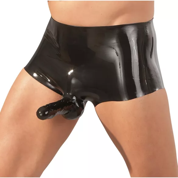LATEX - bóxer con funda para pene - negro