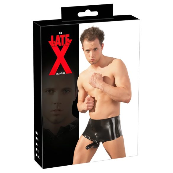 LATEX - bóxer + funda para el pene (negro) - L/XL