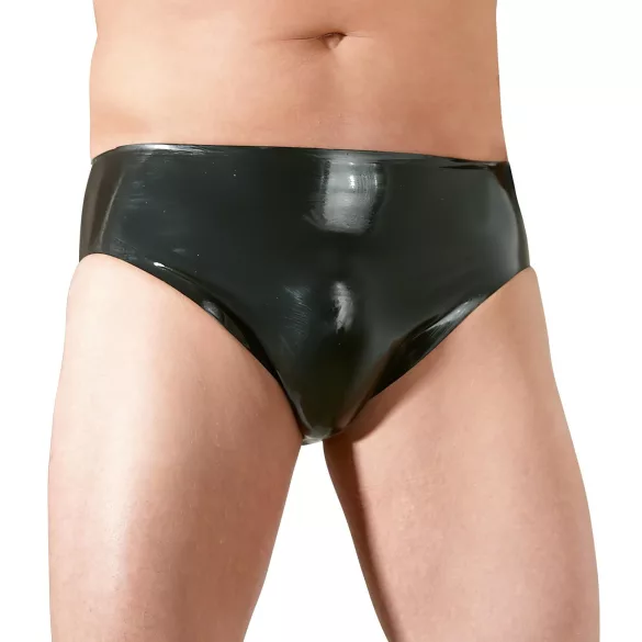 LATEX - bóxer masculino con consolador anal interno - látex negro
