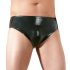 LATEX - Ropa interior masculina con dildo anal interno (negro) - M