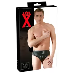   Late X bóxer masculino con pene interno y dildo anal (negro) - L