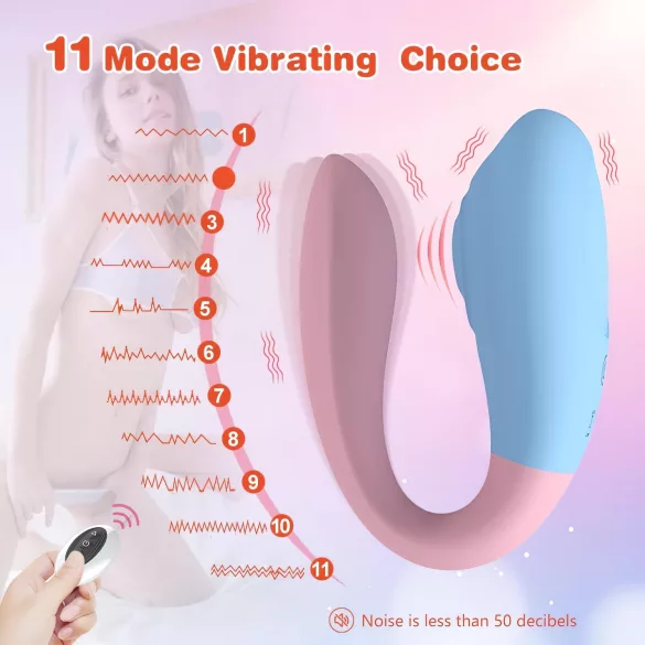 Mrow 03 - vibrador para parejas recargable e impermeable - azul y rosa