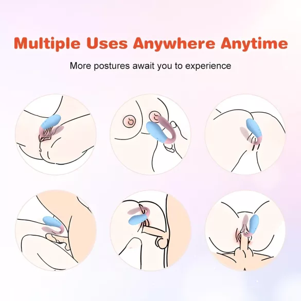 Mrow 03 - vibrador para parejas recargable e impermeable - azul y rosa