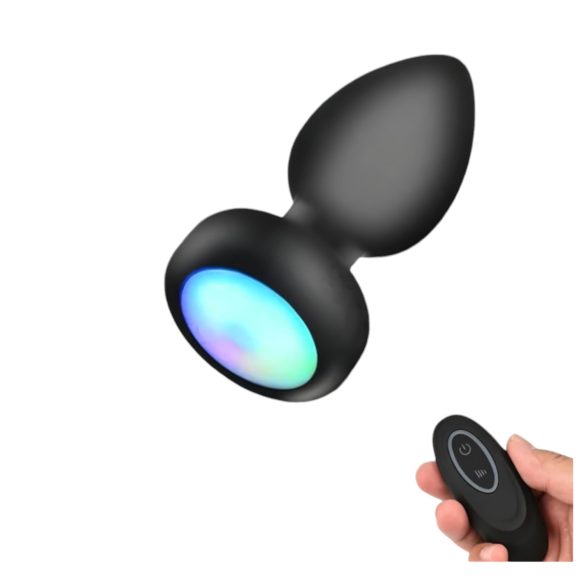 Mrow - vibrador anal con luz y control remoto - silicona negra