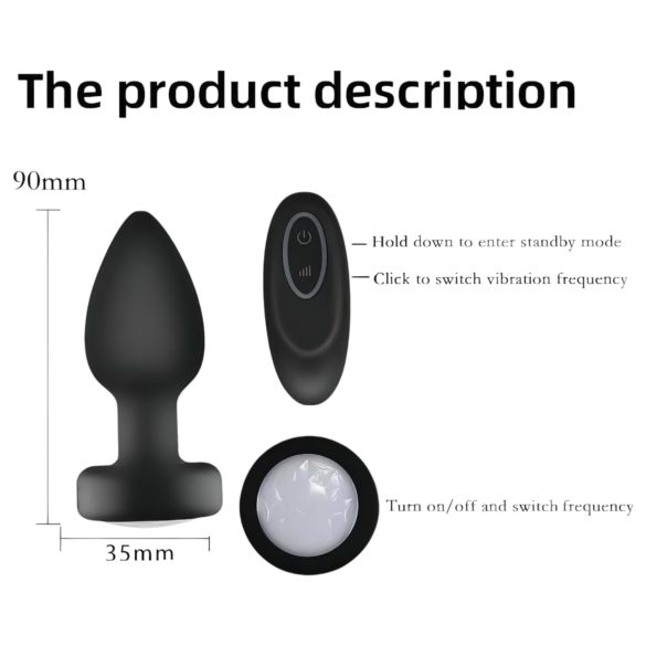 Mrow - vibrador anal con luz y control remoto - silicona negra