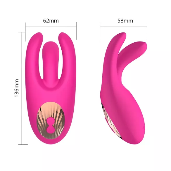 Mrow - vibrador estimulador de clítoris recargable 3 ramas silicona rosa