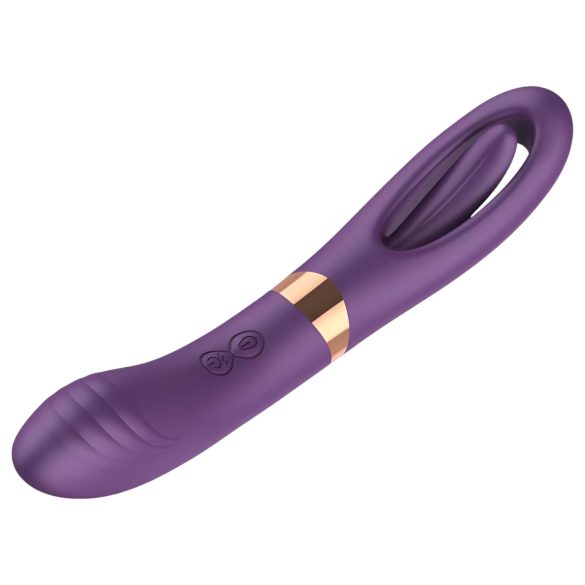 Funny Me Dual - vibrador 2 en 1 con lengua - recargable - lila