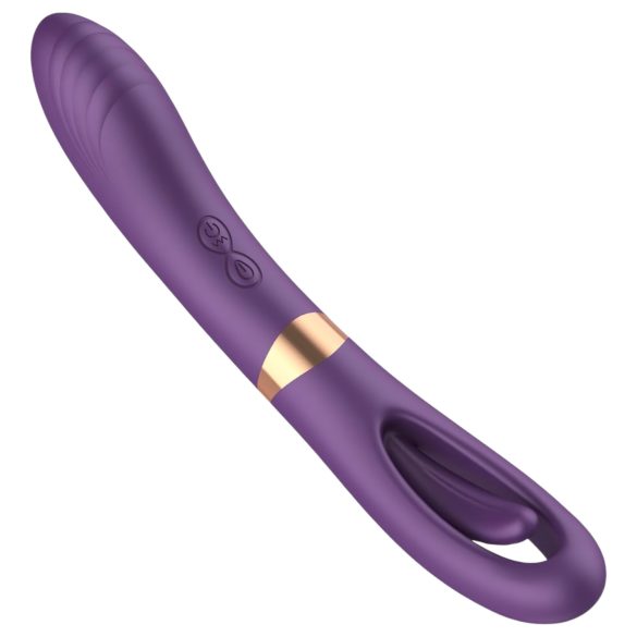 Funny Me Dual - vibrador 2 en 1 con lengua - recargable - lila