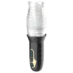 Masturbador Leopard 360° - Transparente/Negro