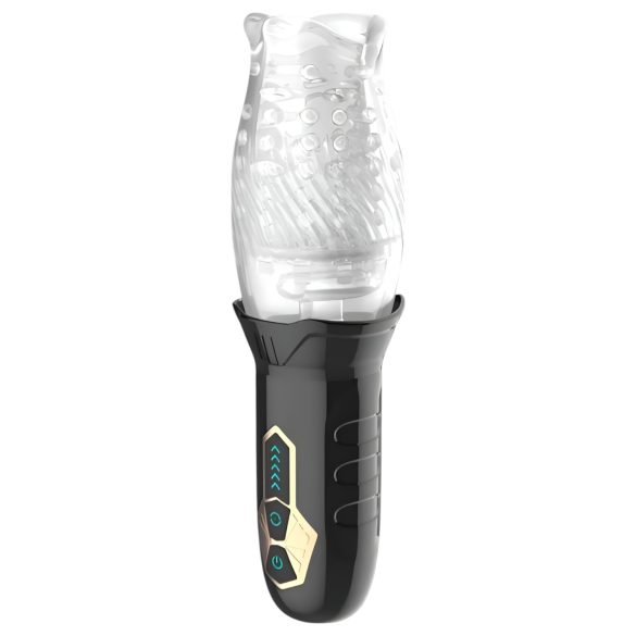 Masturbador Leopard 360° - Transparente/Negro