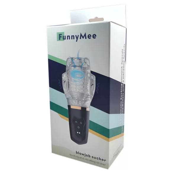 Funny Me Rocket Cup - masturbador succionador vibrador - transparente negro