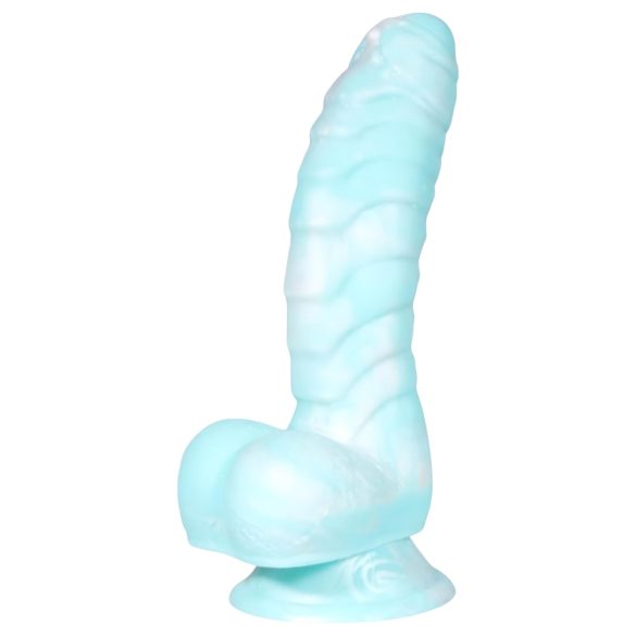 Serpiente Marina OgazR - Dildo estriado 17 cm (azul-blanco)