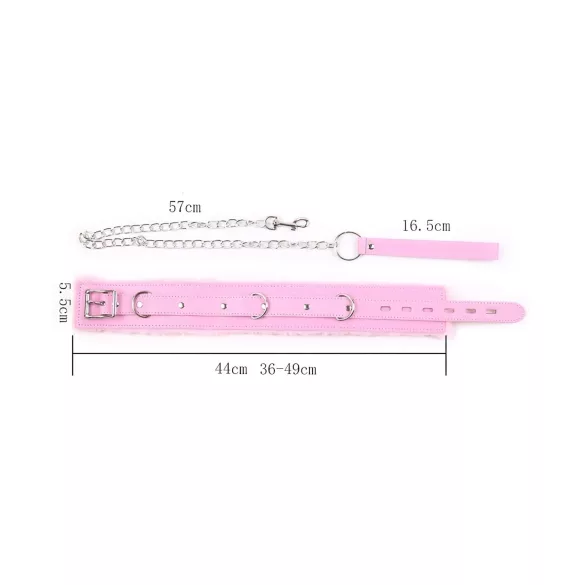 Bélelt - collar BDSM con correa - acolchado rosa