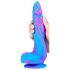 Inkipus - Dildo silicona con testículos - 18cm (azul-rosa)