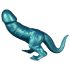 Dildo gigantesco de silicona dinosaurio - 26 cm (turquesa)