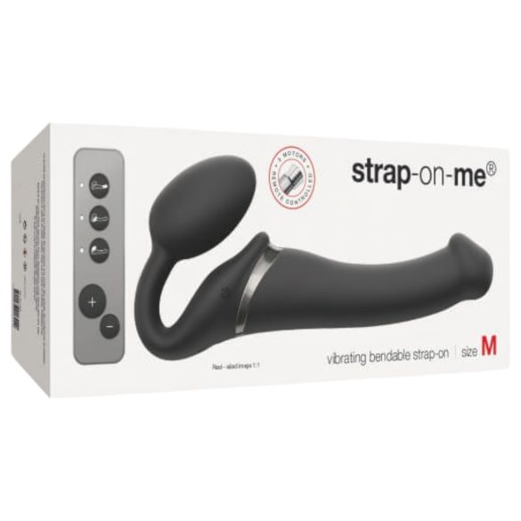 Strap-on-me M - Vibrador con Arnés - Mediano (Negro)