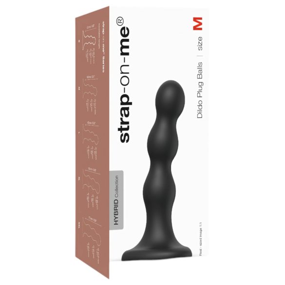 Bolas Strap-on-me M - Dildo con ventosa y bolas (negro)