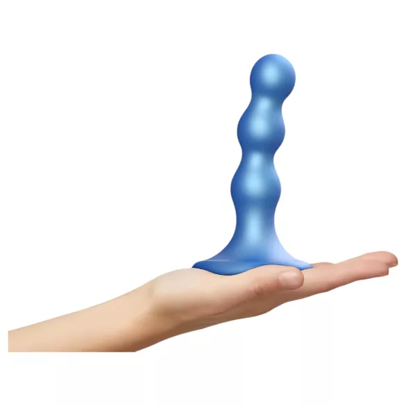 Strap-on-me - dildo con bolas y ventosa - silicona azul - talla S