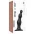Perlas Strap-on-me M - Dildo con ventosa y cuentas (negro)
