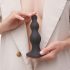 Perlas Strap-on-me M - Dildo con ventosa y cuentas (negro)