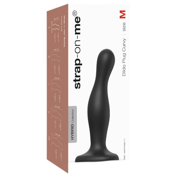 Dildo Curvo M con Ventosa - Negro