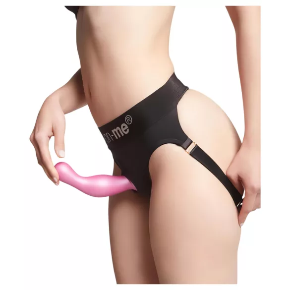 Strap-on-me Curvy S - consolador ondulado con ventosa (rosa)