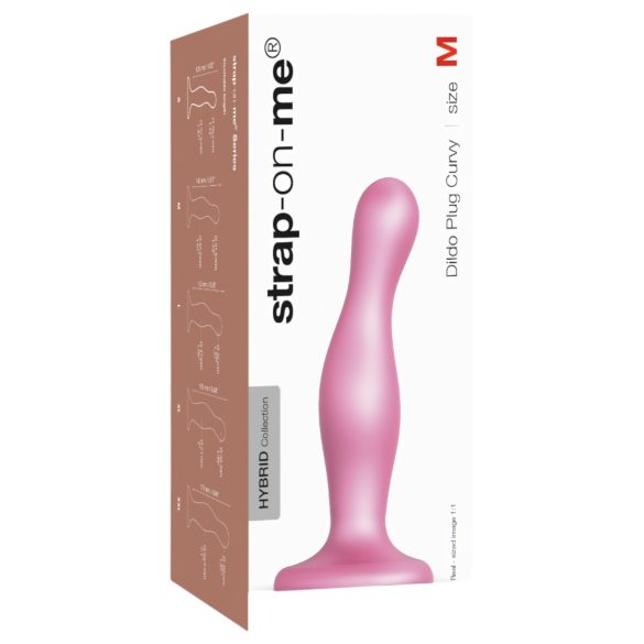 Strap-on-me Curvy M - Dildo Ondulado con Ventosa (rosa)