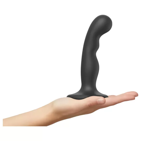 Strap-on-me - Dildo con ventosa curvado - silicona negra - tamaño S