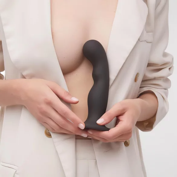 Strap-on-me - Dildo con ventosa curvado - silicona negra - tamaño S