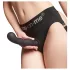 Strap-on-me - Dildo con ventosa curvado - silicona negra - tamaño S