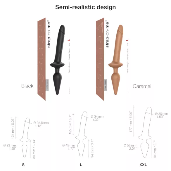 Strap-on-me Switch Realistic L - dildo 2 en 1 de silicona (color natural)