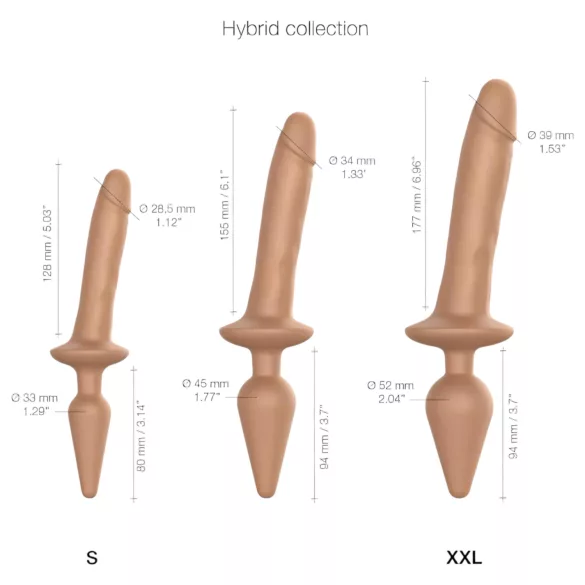 Strap-on-me Switch Realistic L - dildo 2 en 1 de silicona (color natural)