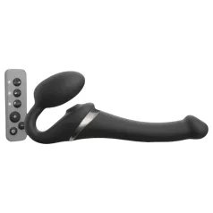   Strap-on-me - vibrador con arnés y ondas de aire - silicona negra S
