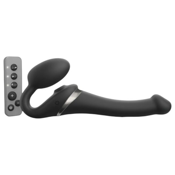 Strap-on-me S - vibrador con correa y ondas de aire - (negro)