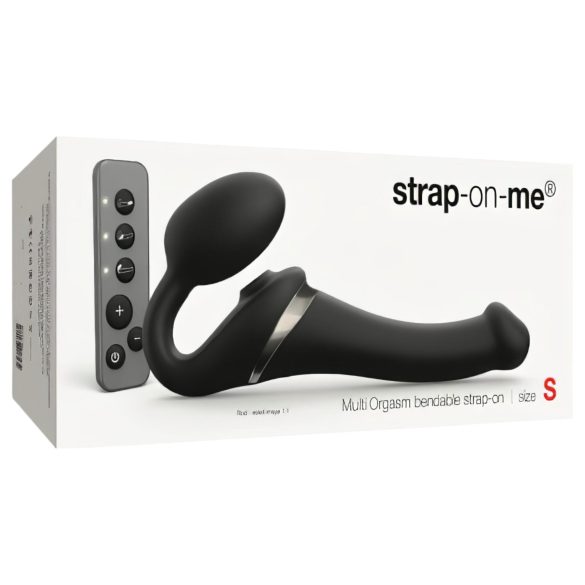 Strap-on-me - vibrador con arnés y ondas de aire - silicona negra S