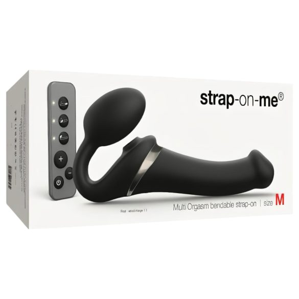 Strap-on-me - vibrador con arnés ondas de aire - silicona negra - talla M