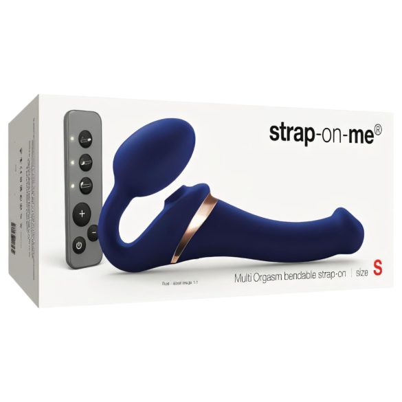 Strap-on-me S - arnés con vibrador de ondas de aire - (azul)