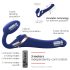Strap-on-me M - Vibrador de ondas aéreas ajustable (azul)