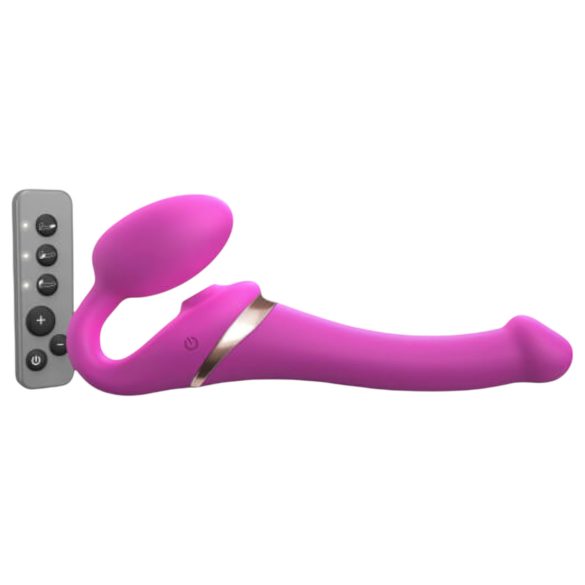 Strap-on-me S - Vibrador de ondas de aire con arnés (rosa)