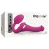 Strap-on-me S - Vibrador de ondas de aire con arnés (rosa)