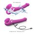 Strap-on-me S - Vibrador de ondas de aire con arnés (rosa)