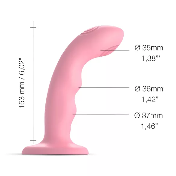 Strap-on-me M - Vibrador punto G pulsante e impermeable (rosa)