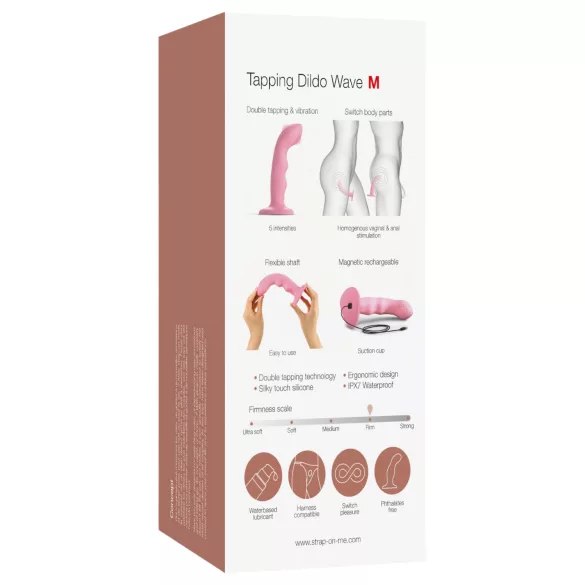 Strap-on-me M - Vibrador punto G pulsante e impermeable (rosa)