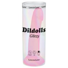Dildolls Glitzy - dildo de silicona con ventosa (rosa)