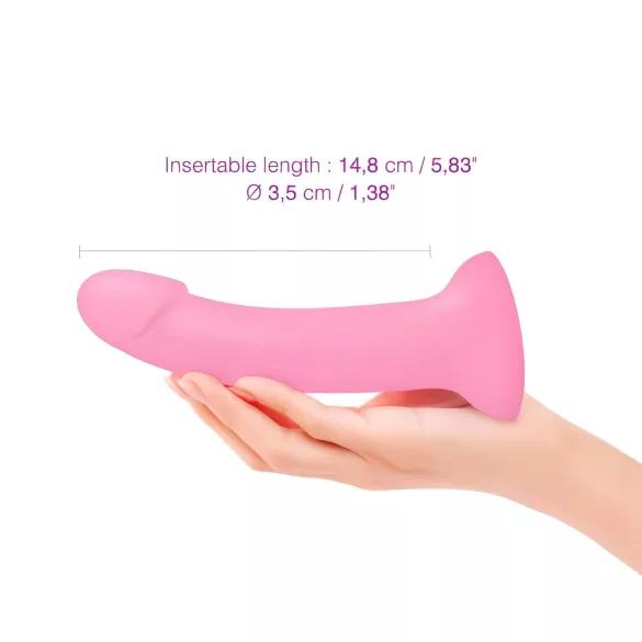 Dildolls Glitzy - dildo de silicona con ventosa (rosa)