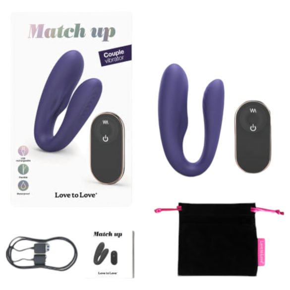 Love to Love Match up - vibrador recargable para parejas con control remoto (lila)